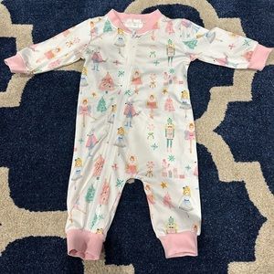 Cecil and Lou Pink Knit Nutcracker Zipper Pajamas